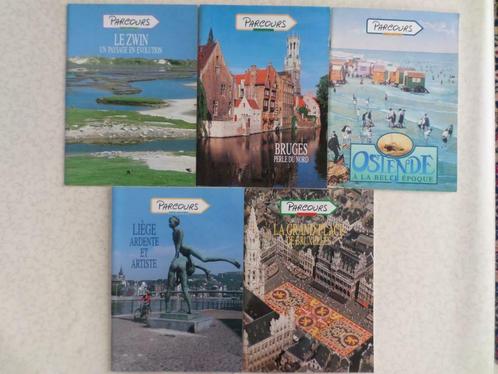Parcours 5 livres: Liège, Bruxelle, Zwin, Ostende, ..., Livres, Récits de voyage, Comme neuf, Benelux, Enlèvement ou Envoi