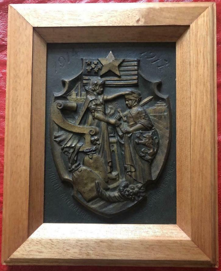Plaque commémorative 1914-1917 Hommage à l'Amérique, Collections, Objets militaires | Général, Enlèvement ou Envoi