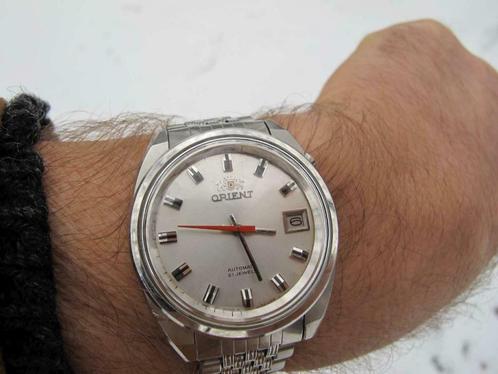 SS Orient automatic heren rice bead armband nagezien c. 1970, Antiek en Kunst, Antiek | Klokken, Ophalen of Verzenden