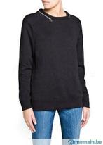 Pull Sweat-Shirt zip noir MANGO L NWT, Verzenden, Nieuw, Maat 42/44 (L), Zwart