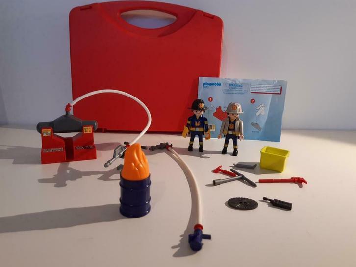 Playmobil 5973: meeneemkoffer brandweer, Kinderen en Baby's, Speelgoed | Playmobil, Gebruikt, Ophalen of Verzenden