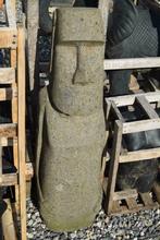 Sculptuur, Moaî standbeeld in natuursteen (Hoogte 1.03m), Tuin en Terras, Tuinbeelden, Ophalen, Gebruikt, Steen, Overige typen