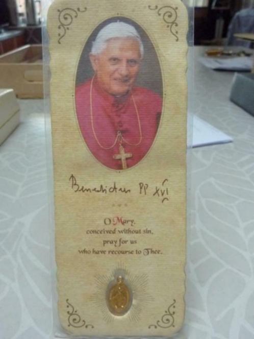 Prentje van de Paus met medaille, Antiek en Kunst, Antiek | Religieuze voorwerpen, Ophalen of Verzenden