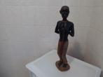 Statue en bois artisanale dominicaine - hauteur 46cm, Antiquités & Art, Enlèvement ou Envoi