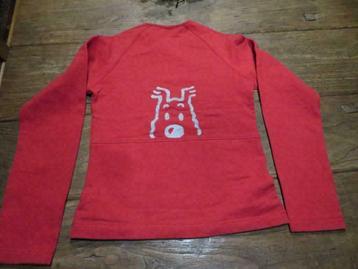 Pull Rouge 'Tintin' taille 12 - 14a, Enlèvement ou Envoi, Comme neuf, Fille, Pull ou Veste