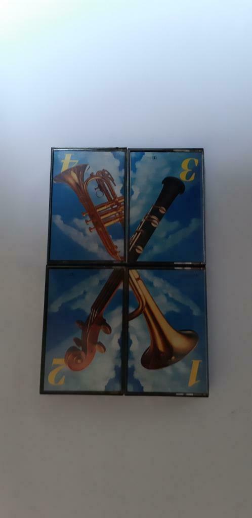 4 muziekcassettes "Great Orchestras play Great Melodies", Cd's en Dvd's, Cassettebandjes, Voorbespeeld, Klassiek, 2 t/m 25 bandjes