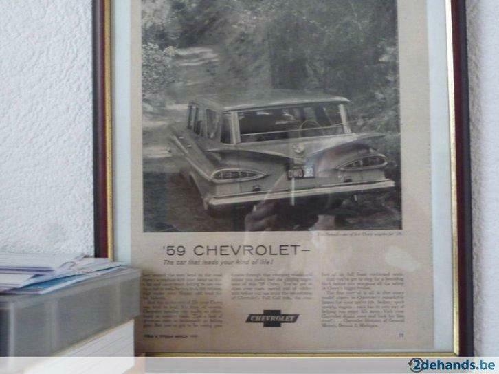 Chevrolet originele advertenties chevy 1959, Hobby en Vrije tijd, Modelbouw | Overige, Gebruikt, Ophalen of Verzenden