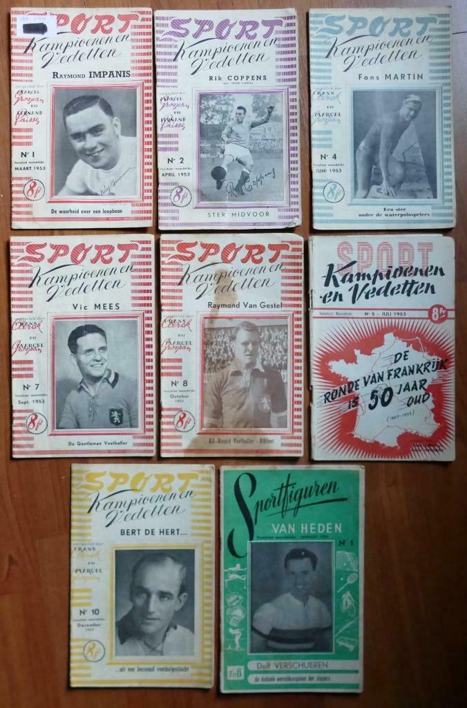8x Sportkampioenen en Vedetten + Sportfiguren van heden 1953, Boeken, Sportboeken, Verzenden, Gelezen, Lopen en Fietsen