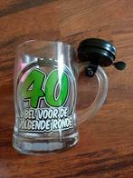 Glazen beker met Bel "40", bel voor de volgende ronde!, Ophalen, Nieuw, Feestartikel