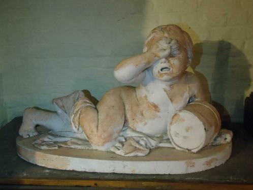 1842 Eugène SIMONIS modèle 'l'enfant malheureux au tambour', Antiquités & Art, Art | Sculptures & Bois, Enlèvement