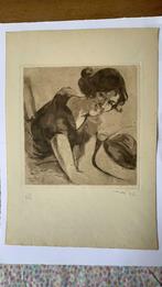Ets Edmond Delsa “La Rieuse” (1925), Antiek en Kunst, Ophalen of Verzenden