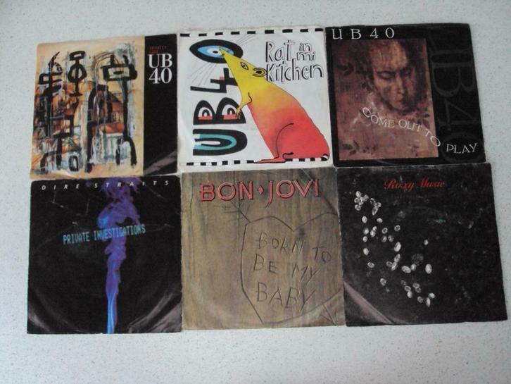 Part 60 - 5 Singeljes van UB40, Dire Straits, Bon Jovi &Roxy, Cd's en Dvd's, Vinyl Singles, Gebruikt, Single, Pop, 7 inch, Ophalen of Verzenden