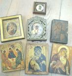 7 icones en bois +/- 10 X 14 cm - TB etat, Maison & Meubles, Enlèvement, Utilisé