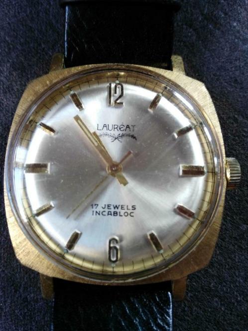 Montre Lauréat Incabloc, Handtassen en Accessoires, Horloges | Heren, Gebruikt, Polshorloge, Overige merken, Overige materialen