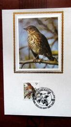FIRST DAY OP KAART- VOGELS VAN BUZIN- DE ZANGLIJSTER, Ophalen of Verzenden, Gestempeld, Dier of Natuur