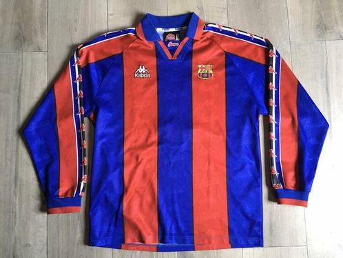 Retro FC Barcelona truitje 1995-1997, Sport en Fitness, Voetbal, Gebruikt, Shirt, Maat L, Ophalen of Verzenden