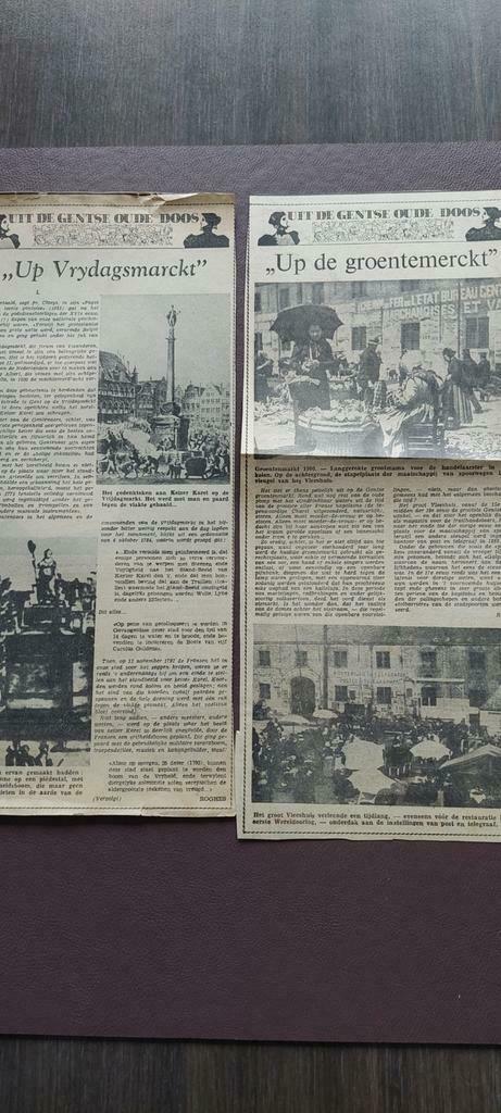 Uit de Gentse oude doos.  Vrijdagmarkt,Pakhuis,Diligence enz, Verzamelen, Tijdschriften, Kranten en Knipsels, Ophalen of Verzenden