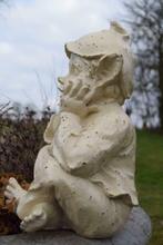 Grand lutin ,farfadet,gnome en fonte patinée, Jardin & Terrasse, Statues de jardin, Enlèvement, Comme neuf, Autres matériaux, Nain de jardin