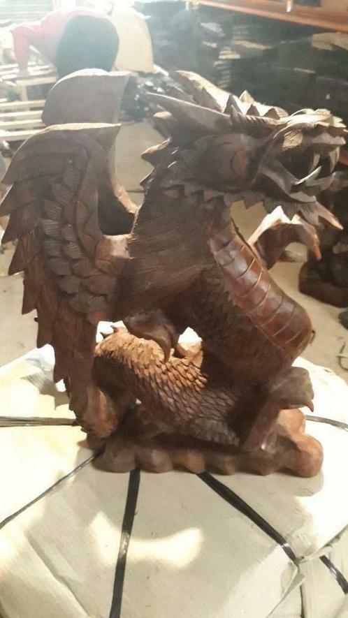 dragon en bois de suar 50 cm 2 modeles, Collections, Collections Animaux, Neuf, Enlèvement ou Envoi