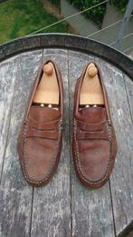 Paire de mocassins en cuir brun type Sebago Taille 43, Bruin, Ophalen of Verzenden, Espadrilles of Moccasins, Gedragen