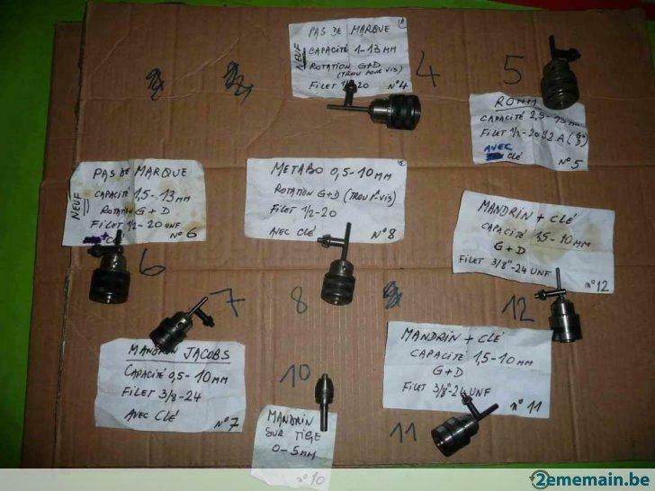 mandrins pour perceuse, Bricolage & Construction, Outillage | Foreuses, Utilisé