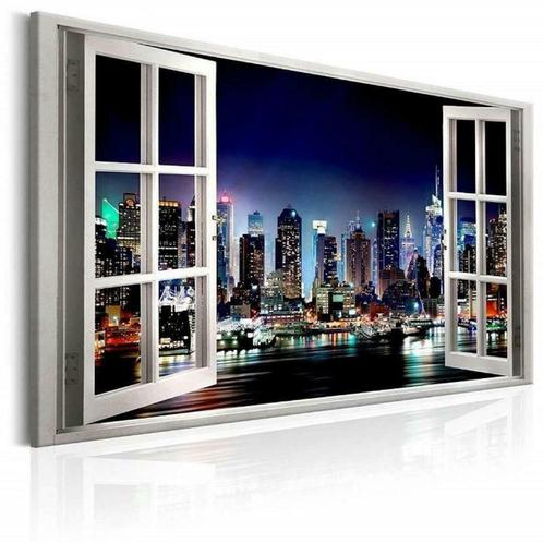 Indica veerboot Schrijfmachine ② Nieuw canvas schilderij New York Skyline raam 120 x 80 cm — Kunst |  Schilderijen | Modern — 2dehands