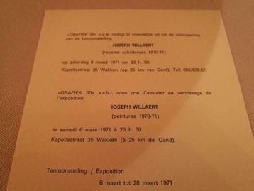 Joseph Willaert invitatie jaren 70, Enlèvement ou Envoi, Neuf, Design graphique