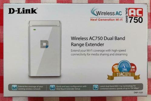 D-Link Wi-Fi AC750 Dual Band Range Extender (DAP-1520), Computers en Software, WiFi-versterkers, Zo goed als nieuw, Ophalen