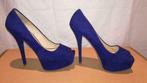98B * ZARA mooie blauwe peep toe pumps (37), Kleding | Dames, Schoenen, Pumps, Nieuw, Verzenden, Blauw