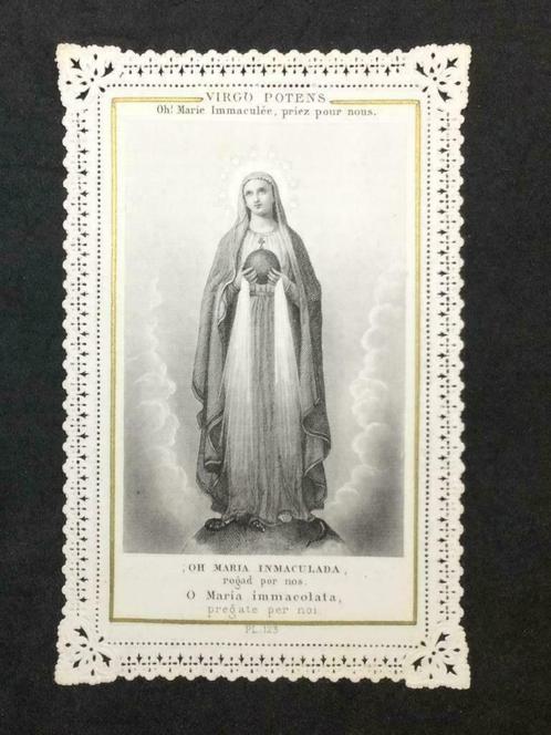 Image pieuse dentelle Vierge Potens, Maria Immacolata., Collections, Images pieuses & Faire-part, Image pieuse, Enlèvement ou Envoi