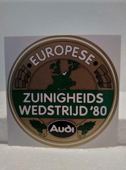 Vintage Sticker - Audi - Europese Zuinigheidswedstrijd -1980, Verzamelen, Stickers, Nieuw, Auto of Motor, Ophalen of Verzenden