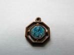 M41 * Antiek Blauw Scapulier- Medaille * Jezus en Maria, Verzamelen, Religie, Sieraad, Verzenden