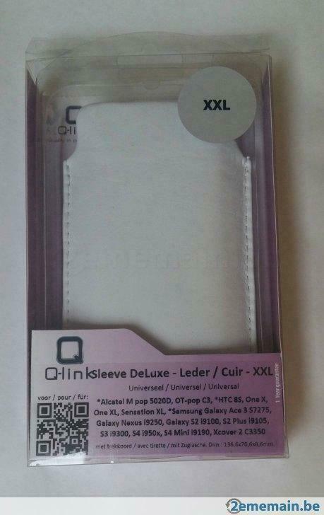 1 Etui en cuir blanc XXL universel neuf sous blister, Telecommunicatie, Mobiele telefoons | Hoesjes en Screenprotectors | Overige merken