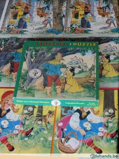 Vintage Puzzle- 3 -Grimm sprookjes-Pestalozzi-verlag nr.6873, Verzamelen, Overige Verzamelen, Gebruikt, Ophalen of Verzenden