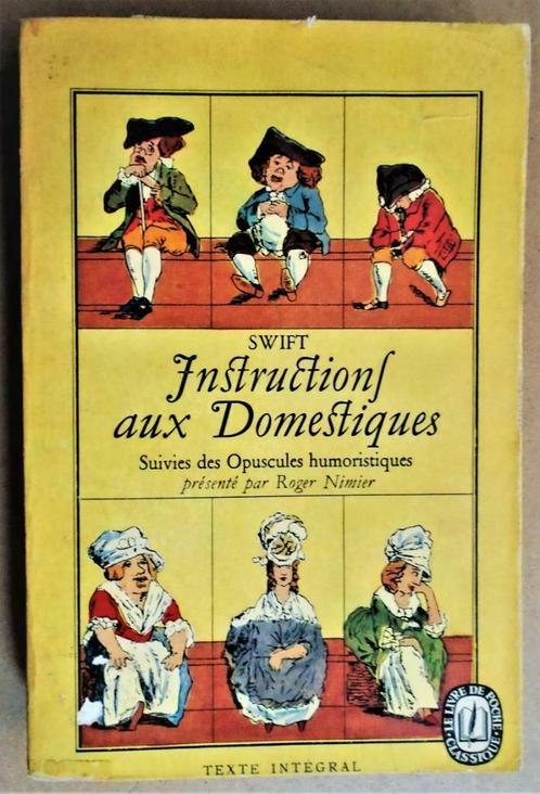 Instructions aux Domestiques +Opuscules humoristiques - 1959, Livres, Politique & Société, Utilisé, Société, Enlèvement ou Envoi