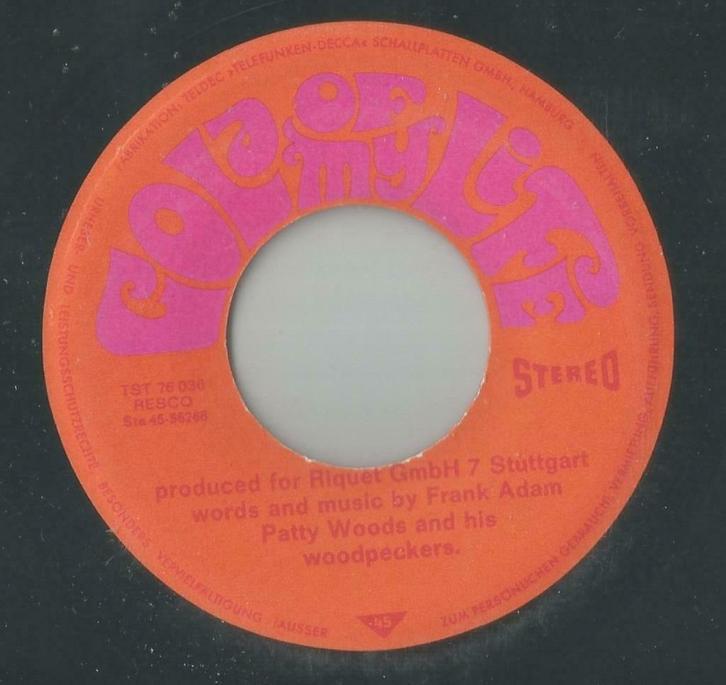 Patty Woods & his woodpeckers -  - Gold of my life - Single, CD & DVD, Vinyles Singles, Utilisé, Single, Pop, 7 pouces, Enlèvement ou Envoi