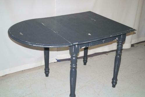 oude brocante klap-tafel + lade 80 x 80 +verlengstuk 40cm, Antiek en Kunst, Antiek | Meubels | Tafels, Ophalen