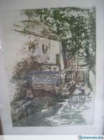 litho gesigneerd en genummerd WOLUWE le moulin de lindeke, Antiek en Kunst, Kunst | Litho's en Zeefdrukken, Ophalen of Verzenden