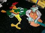 Oude kartonnen trek figuren Robin hood, Verzamelen, Disney, Gebruikt, Verzenden