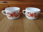 vintage arcopal 2 tasses motifs fleurs oranges, Ophalen of Verzenden, Nieuw, Kop(pen) en/of Schotel(s)