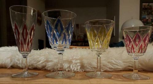 Vmc reims france kristallen glazen harlequin, Verzamelen, Glas en Drinkglazen, Waterglas, Ophalen of Verzenden