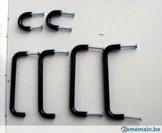 4x12.5 et 2x3.5 grande poignée de porte tubulaire noire, Neuf