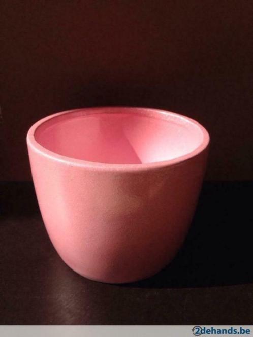glanzend roze bloempot, Tuin en Terras, Bloempotten, Nieuw, Binnen, Balkon, Tuin, Minder dan 40 cm, Minder dan 25 cm, Rond, Ophalen