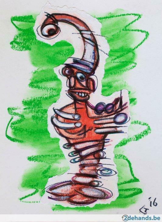 Georges de Groot, oliepastel I, Antiek en Kunst, Kunst | Schilderijen | Modern