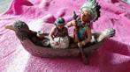Statue indienne (bateau avec indien, femme et bébé), Collections, Statues & Figurines, Comme neuf, Humain, Enlèvement ou Envoi
