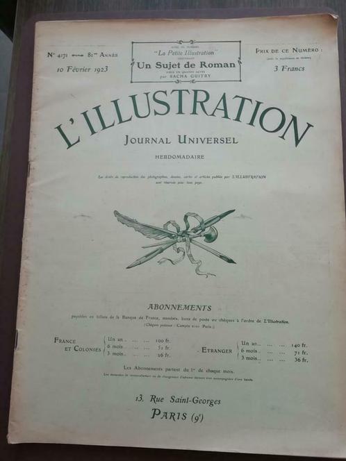 L'illustration 1923. Le cuirassé "Liberté", Antiquités & Art, Antiquités | Livres & Manuscrits, Envoi