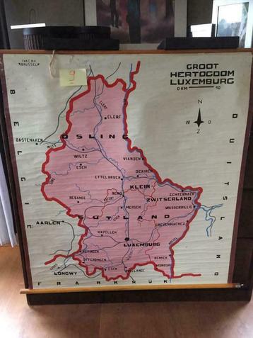 Retro-schoolkaart -Groot - Hertogdom Luxemburg - Kaart 9, Ophalen