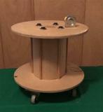 Petite table basse de salon (peut aussi servir de tabouret), Bois blanc naturel (multiplex 7mm), Minder dan 50 cm, Rond, Gebruikt