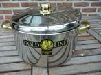 NIEUWE kookpotten A.M.C. Schuman inox 18/10 + 24 Kt verguld
