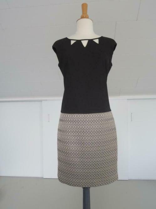 Zwart kleedje met print - Mer du Nord - M 34, Kleding | Dames, Jurken, Zo goed als nieuw, Maat 34 (XS) of kleiner, Zwart, Boven de knie